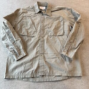 FILSON - Men's Casual Button Down HUNTING Shirt - Olive Green - Large